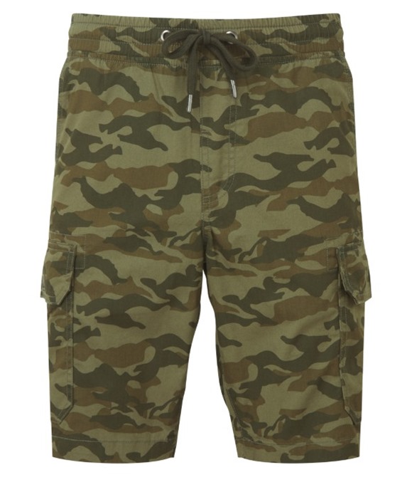 Men's camo cargo utility shorts