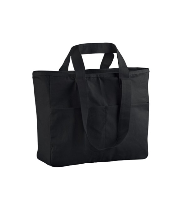 Double-handle cargo pocket tote