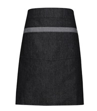 Domain contrast denim waist apron