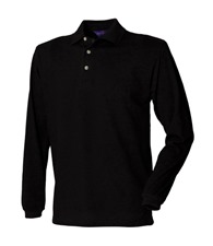 Long sleeve cotton polo shirt