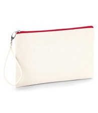Canvas wristlet pouch