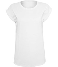 Build Your Brand Women's extended shoulder tee