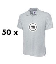 50 x UC101 Best Value Classic Polo Shirts With Free Logo