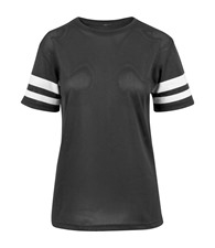 Women's mesh stripe tee