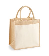 Cotton pocket jute midi tote