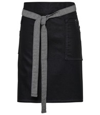 Premier Division waxed-look denim waist apron