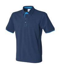 Contrast piqué polo shirt