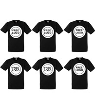 6 x Heavy Cotton T-Shirts With Free Logo