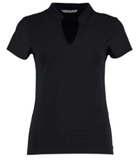 Kustom Kit Women's corporate short-sleeved top v-neck mandarin collar (regular fit)