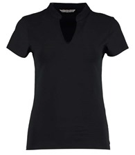 Women's corporate short-sleeved top v-neck mandarin collar (regular fit)
