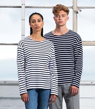 One by Mantis Unisex Long Sleeve Breton Stripe T-Shirt