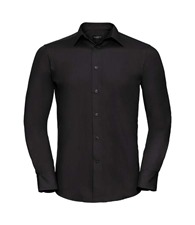 Long sleeve polycotton easycare fitted poplin shirt
