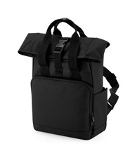 Recycled mini twin handle roll-top backpack