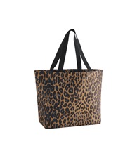 Leopard print carryall tote bag