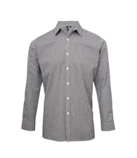 Microcheck (Gingham) long sleeve cotton shirt