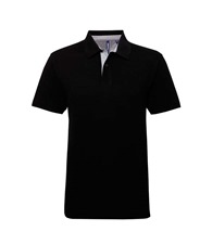 Asquith & Fox Cotton polo with Oxford fabric insert