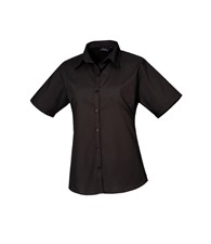 Women's short sleeve poplin blouse