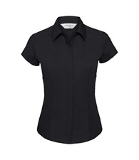 Russell Collection Women's cap sleeve polycotton easycare fitted poplin shirt