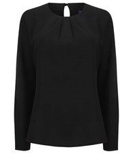 Women's pleat front long sleeve blouse