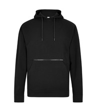 Regular fit piqu� hoodie with zipped pocket