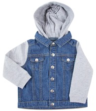 Larkwood Denim jacket with fleece hood and sleeves