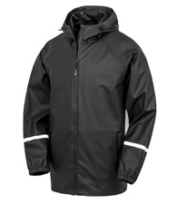 Result Genuine Recycled Prism PU waterproof jacket with reflective bands and recycled backing