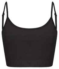 Women's sustainable fashion cropped cami top with adjustable straps