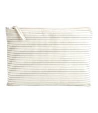 Striped organic accessory pouch